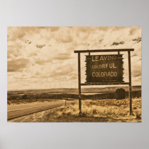 Póster vintage que sae de Colorado colorido