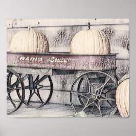Poster Vintage Queda abóboras do carrinho queda cores des