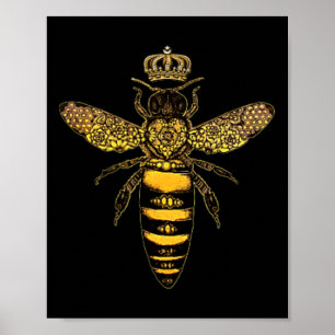 Poster Vintage Queen Bee Earth Day Nature Love Save The B