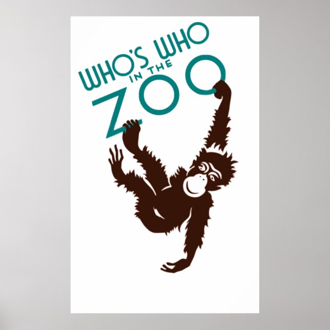 Poster Vintage Quem no Macaco Zoológico (Frente)