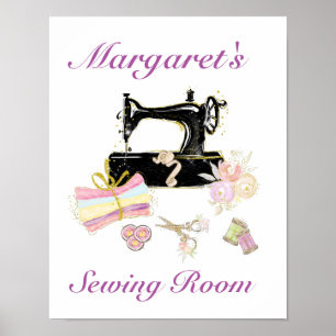 Poster Vintage Quilting Sewing Machine