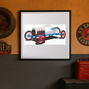 Poster Vintage Race Car Classic Auto