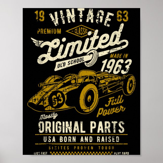 Poster Vintage Race Car Design  (Frente)