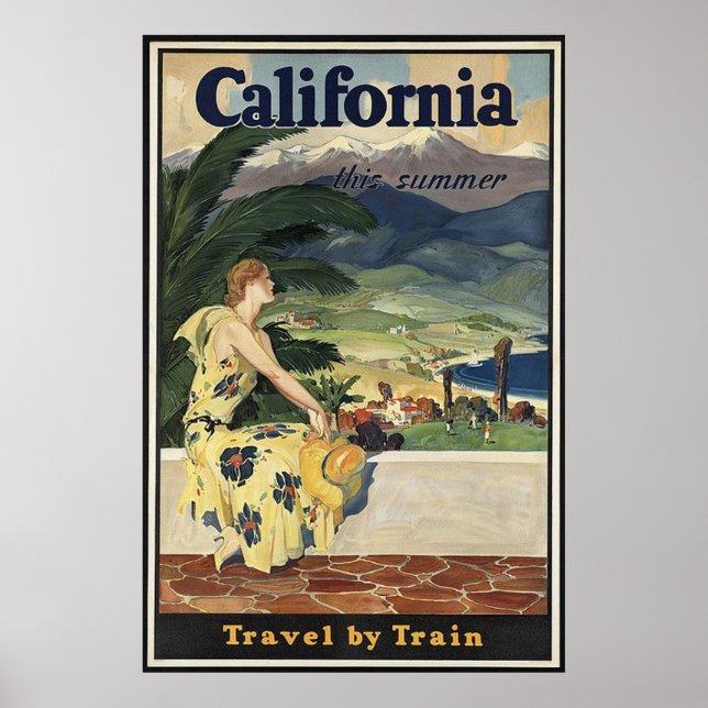 Poster Vintage Rail California Viagem Advertisement (Frente)