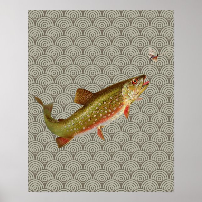 Poster Vintage Rainbow Troubleshoot Fly Fisheries (Frente)