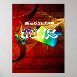 Poster Vintage Red Musical Teacher