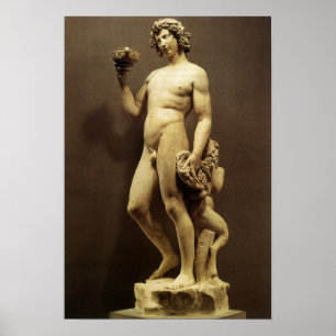 Poster Vintage Renaissance Statue Bacchus por Michelangel