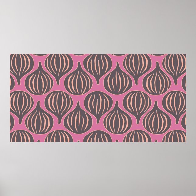 Poster vintage repetir padrão sem soldadura com figos. (Frente)