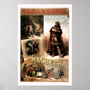 Poster vintage retouched Shakespeare Macbeth