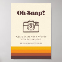 Vintage Retro 60s - Sinal de Hashtag de casamento