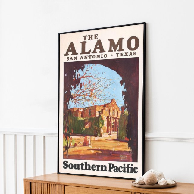 Poster Vintage Retro Alamo San Antonio Texas (Criador carregado)