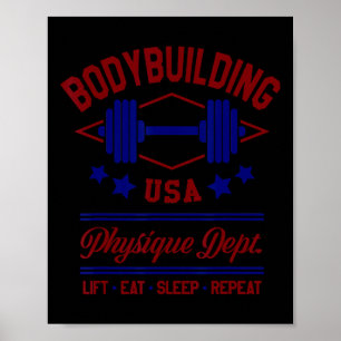 Poster Vintage Retro Bodybuilding Gym Para Homens E Mulhe