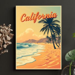 Poster Vintage Retro California Beach Viagem