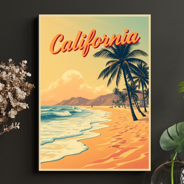 Poster Vintage Retro California Beach Viagem (Criador carregado)