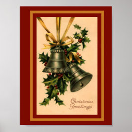 Poster Vintage Retro Christmas Silver Belels