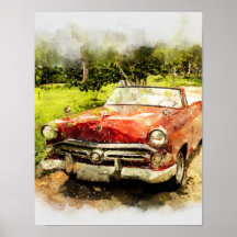 Vintage Retro Classic Car Autocolor Art