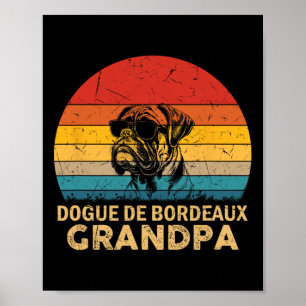 Poster Vintage Retro Dogue De Bordeaux Grandpa Dog Pai Fa