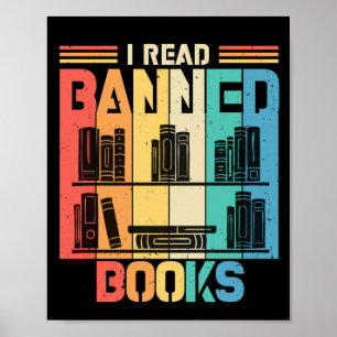 Poster Vintage Retro Eu Li Livros Banidos Para O Livro