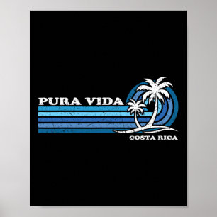 Poster Vintage Retro Férias De Verão Costa Rica Pura Vida