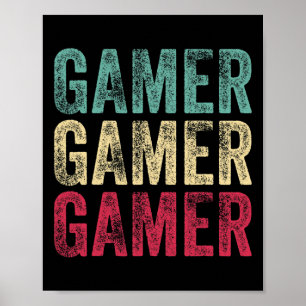 Poster Vintage Retro Gamer Jogo Jogo Jogo Jovens Adolesce