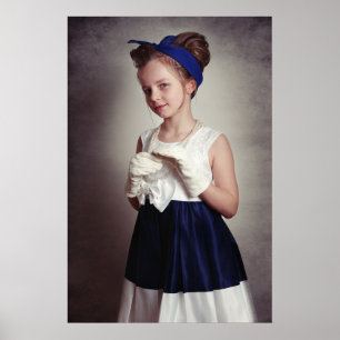 Poster Vintage retro girl