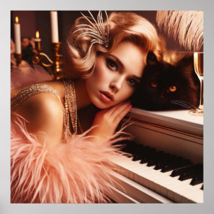 Poster Vintage retro glamour art deco