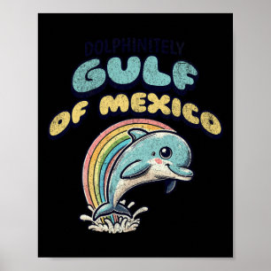 Poster Vintage Retro Golfo De Golfinho Engraçado No Méxic