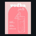 Poster Vintage Retro Inspira Vodka Soda Recebe Rosa e<br><div class="desc">Vintage Retro Inspira Vodka Soda Recebe Rosa e Rosa Escuro</div>