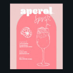 Poster Vintage Retro Inspirou Aperol Spritz Recebe Rosa<br><div class="desc">Vintage Retro Inspira Aperol Spritz Recebe Rosa e Rosa Escuro</div>