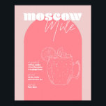 Poster Vintage Retro Inspirou Moscou Mule Recebe Rosa e<br><div class="desc">Vintage Retro inspira Moscou Mule a Receber Rosa e Rosa Escuro</div>