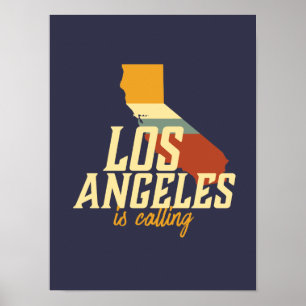 Poster Vintage Retro Los Angeles California CA USA City