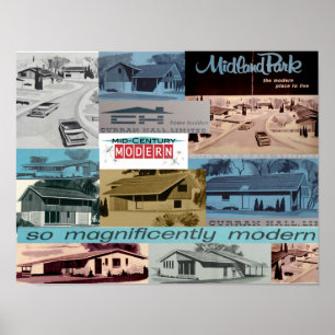 Poster Vintage Retro Modern Casas