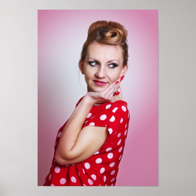 Poster Vintage retro mulher (Frente)