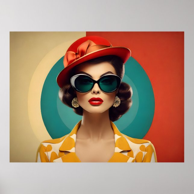 Poster Vintage retro mulher (Frente)