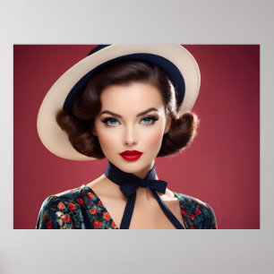 Poster Vintage retro mulher