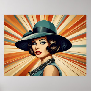 Poster Vintage retro mulher
