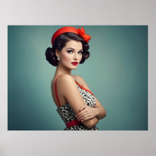 Poster Vintage retro mulher