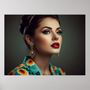 Poster Vintage retro mulher