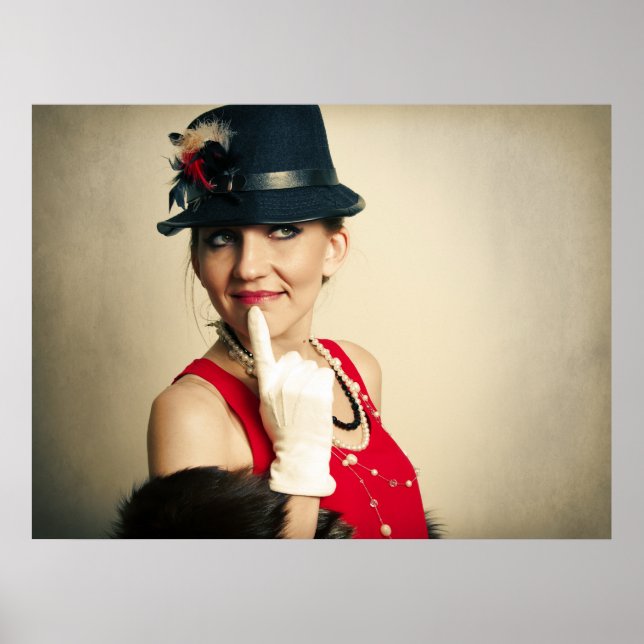 Poster Vintage retro mulher (Frente)