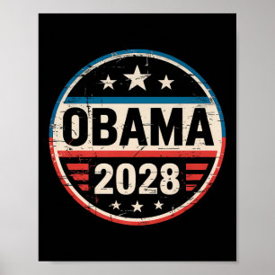 Poster Vintage Retro Obama Para O Presidente 2028 Tee Pre