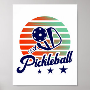Poster Vintage Retro Pickleball