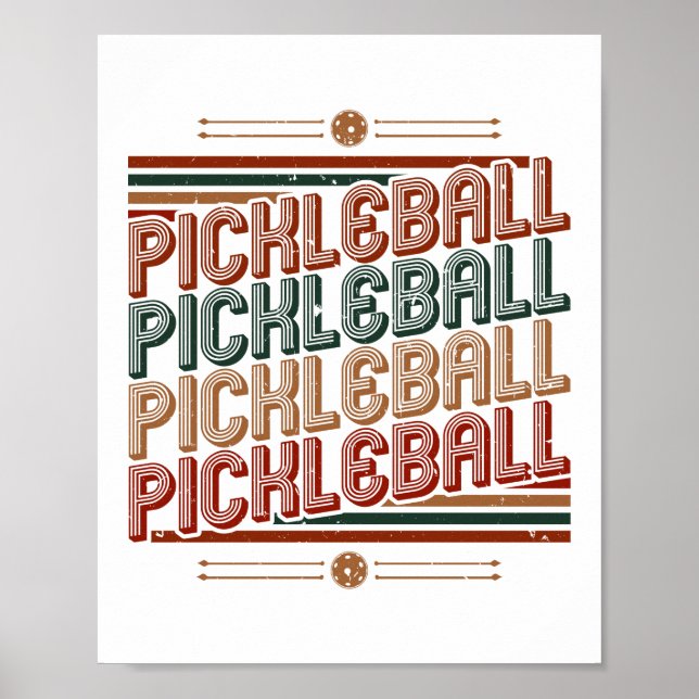 Poster Vintage Retro Pickleball (Frente)