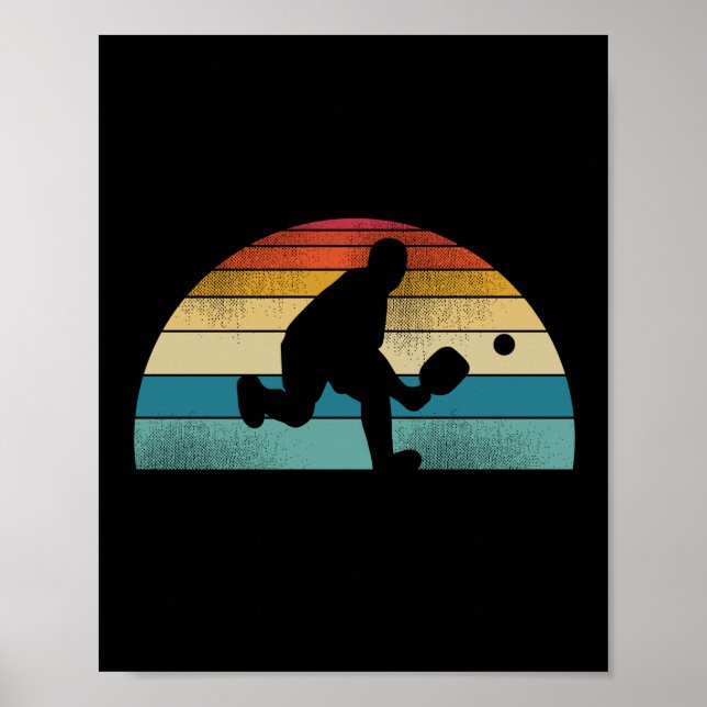 Poster Vintage Retro Pickleball Sunset (Frente)