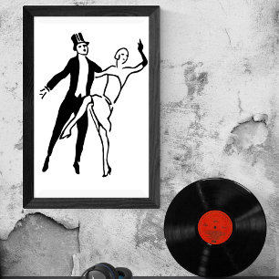 Poster Vintage Retro Roaring 20.00 Forma de dança de Casa