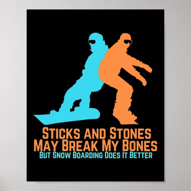 Poster Vintage Retro Snowboard Gift Para Snowboarders (Frente)
