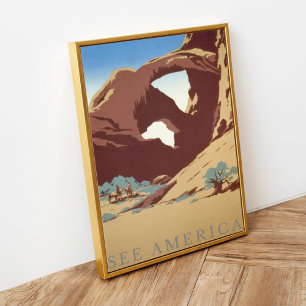 Poster Vintage Retro Veja América Parque Nacional Arches