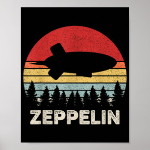 Poster Vintage Retro Zeppelin Camisa Dirigível