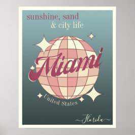 Poster vintage Retroativo de Miami City Florida US