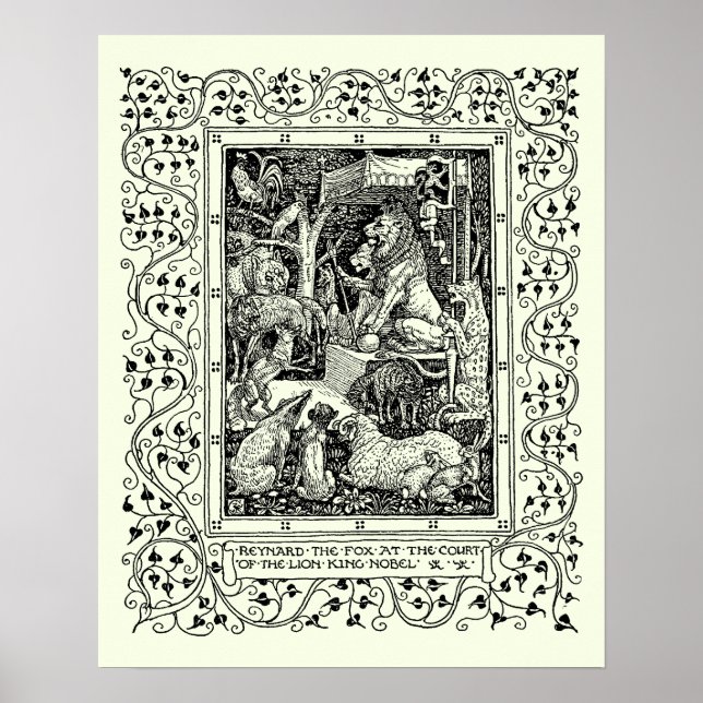 Poster Vintage Reynard The Fox de Walter Crane (Frente)
