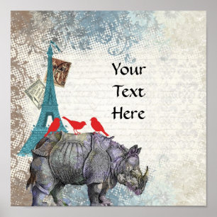 Póster Vintage rhino